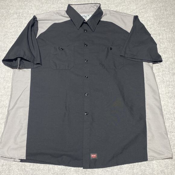 Red Kap Shirt Mens XXXL Industrial Workwear Color Block Stain Resist Chore 3XL - Picture 1 of 7